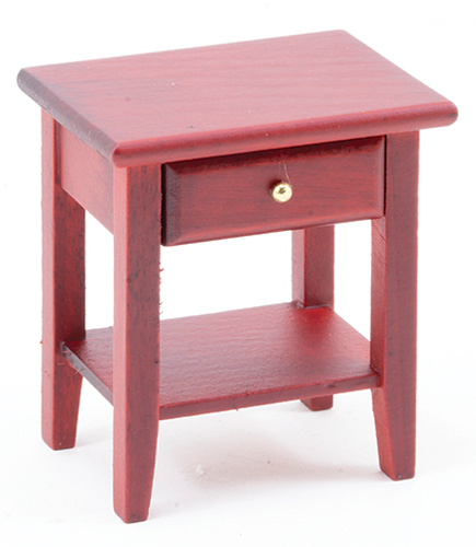 Dollhouse Miniature Night Stand, Mahogany